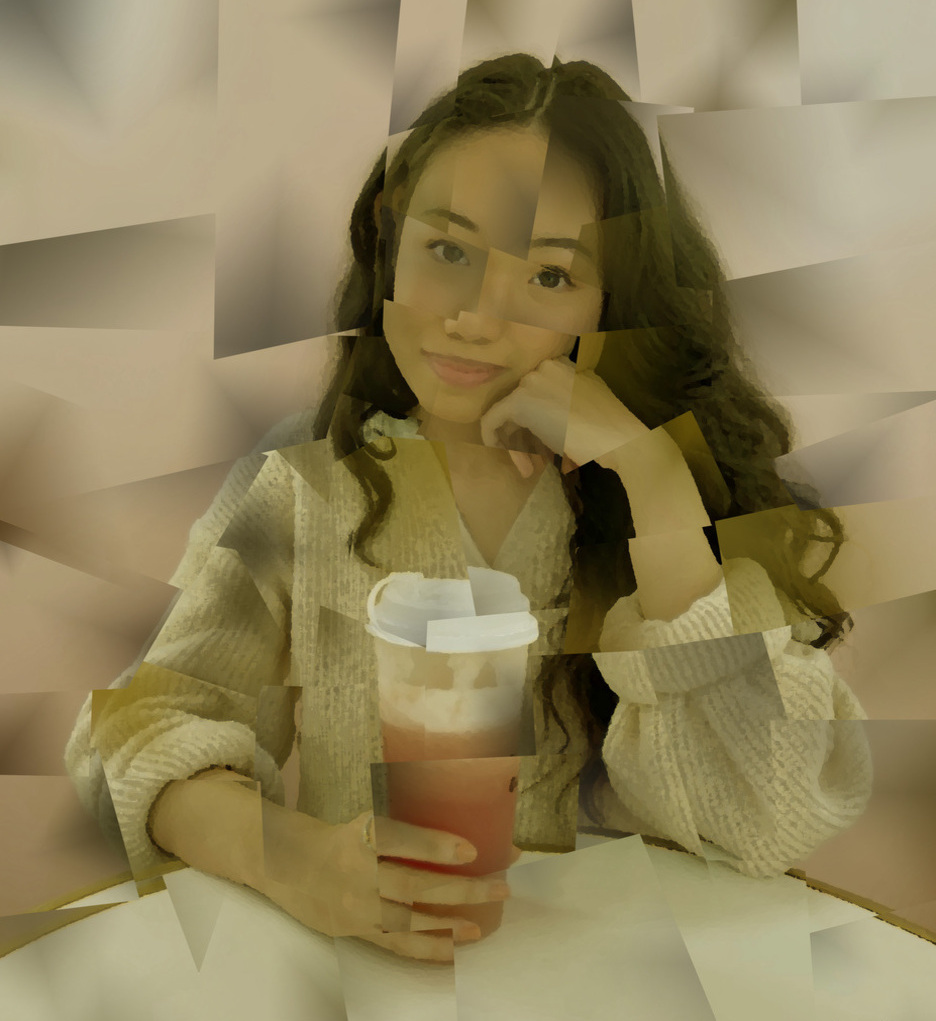 Girl holding beverage at cafe